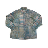 Vintage 90s Pastel Abstract Print Leonardo XL Long Sleeve Button Up Ugly Shirt